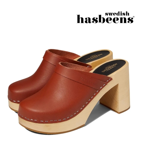 Swedish Hasbeens Shoes - Swedish Hasbeens- Husband Sky High - Cognac- Size 38/ US 8